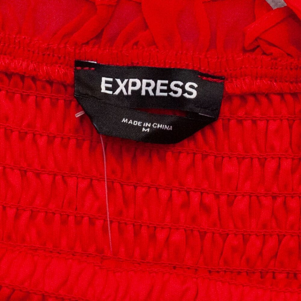 NWT Express Sleeveless Smocked Ruffle Maxi Dress size M - Picture 6 of 9